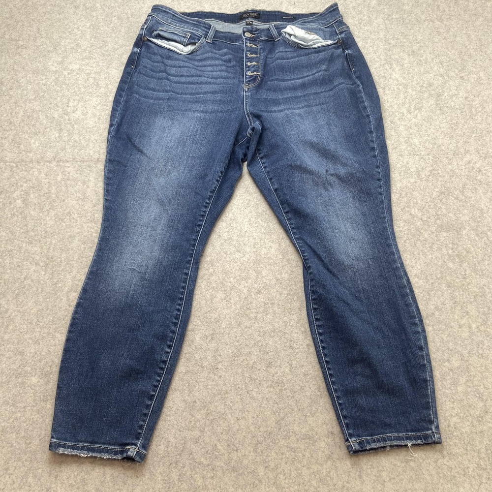 Judy Blue Skinny Fit Jeans Womens 22W 38x27 Blue Distressed JB82319MD-PL